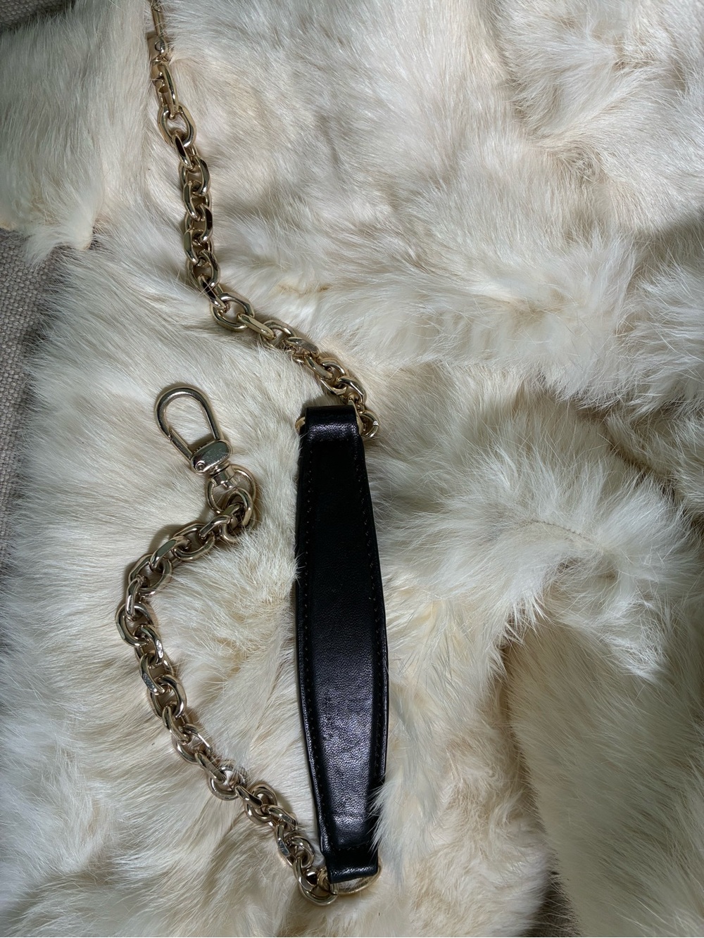 Black Quilted Leather Camellia Clutch with Ivory Trim and Gold CC - Picture 6 of 6